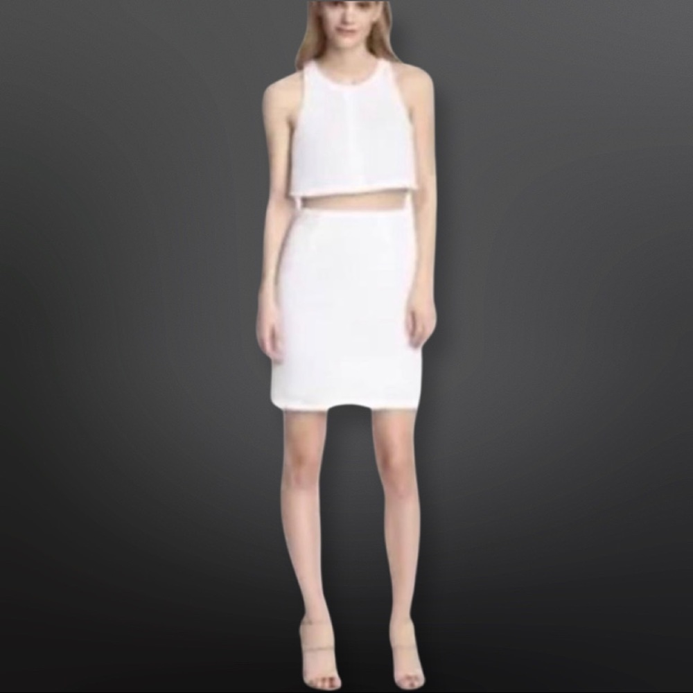 ABS By Allen Schwartz Women’s Cropped Halter Over Lay Dress RETAIL PRICE $225. - Picture 3 of 14